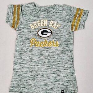 NFL Teams Girls Youth XL Gray Greenbay Packers T-shirt